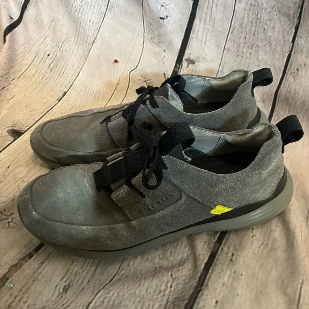 Cole‎ Haan Men's Grandsport Apron Toe Suede Sneakers Casual Shoes Gray Size 10.5